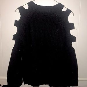 Black crochet long sleeve with open shoulder